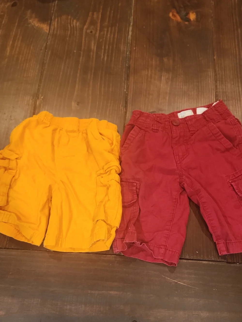 The Children's Place Yellow and Red Kids Cargo Shorts Set